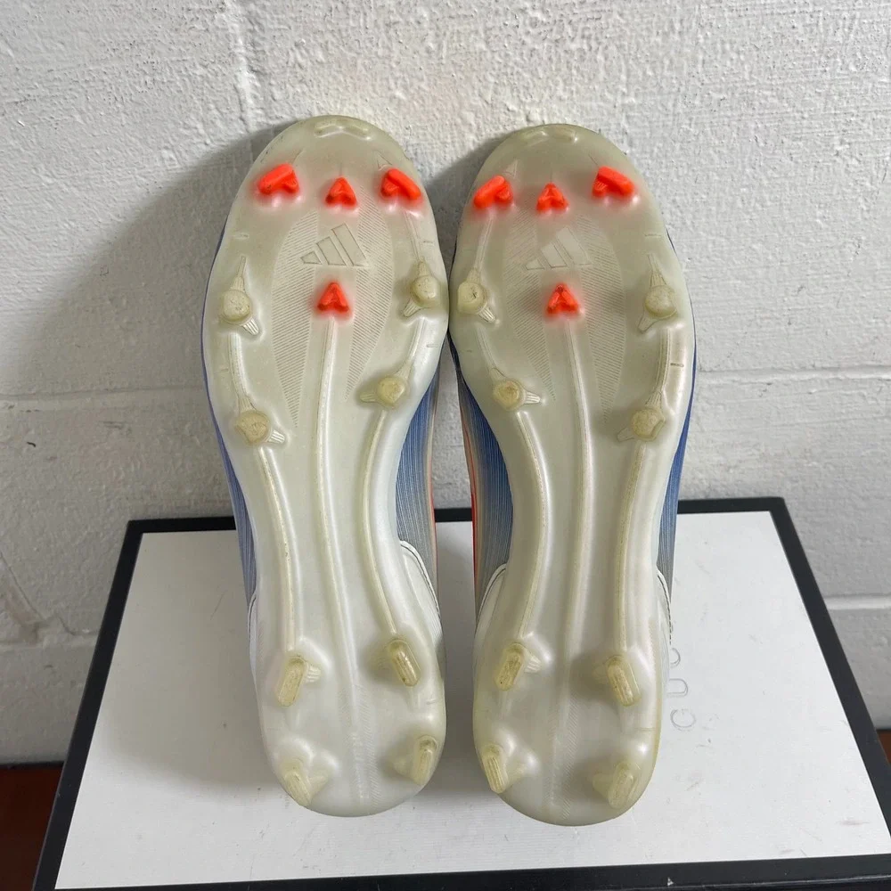 Adidas F50 League Laceless‎ FG/MG Red White Blue Cleats Football Shoes Mens 8 US